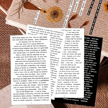 MOHAMM-Autocollants de texte rétro créatifs pour scrapbooking, matériel décoratif de bricolage, collage, journalisation, 8 feuilles