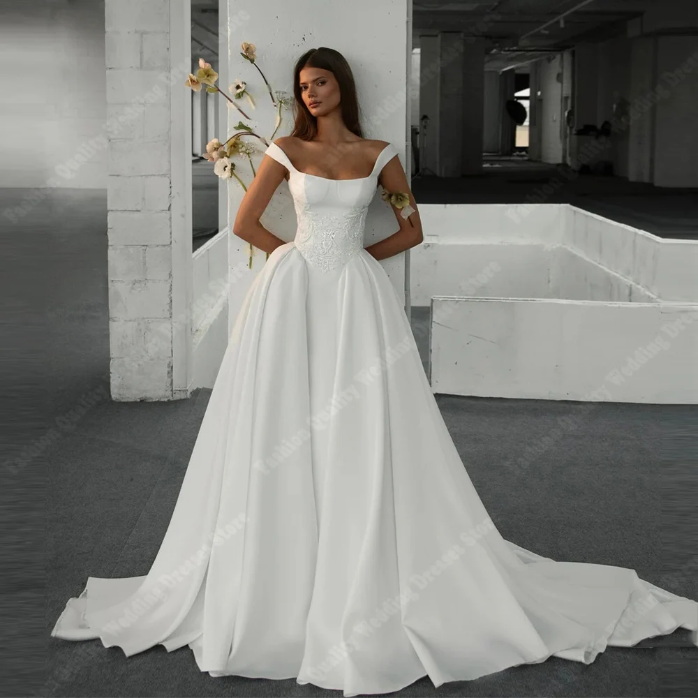 Charmante A-lijn Trouwjurken Voor Vrouwen Sweetheart Kraag Bruidsjurken Prinses Engagement Banket Vestidos De Novias Customiz