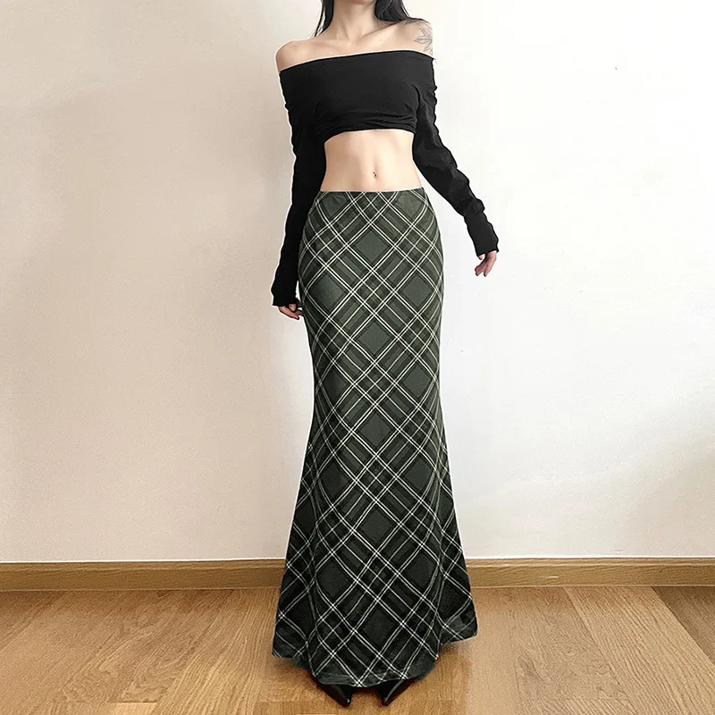 High Waist Fi Tail Skirt Women's Slim Fit Pure Color Faionable Autumn 2023 Street Sle Polyester Long Skirt