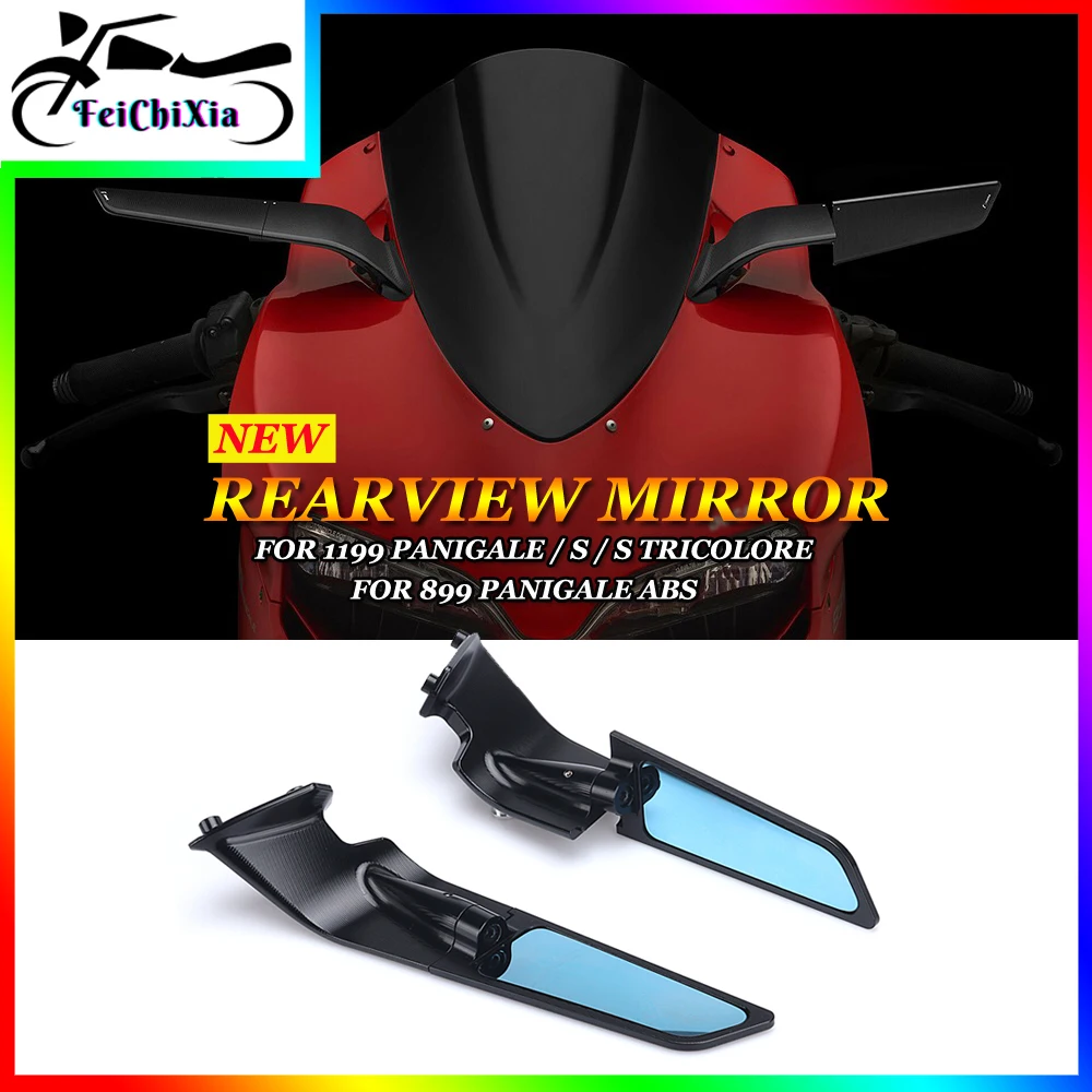 For DUCATI PANIGALE 899 ABS Panigale 1199 S Tricolore Motorcycle Accessories Side Mirror Spoiler Wind Wing Rearview Mirror Kit