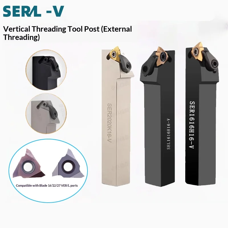 

Vertical Thread Holder Avoid Lathe Tailstock Process for 16VER 16VNR 22VER Thread Pitch 1-6mm Mechanical Lathe SEL2525M16-V