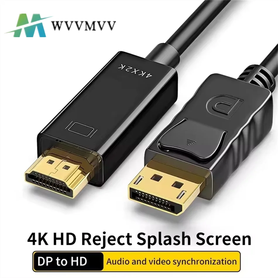

DP DisplayPort to HDMI-Compatible Adapter Connecto Converter 1.8m cable 4K 2K 1080P For desktop laptop PC TV monitor projector