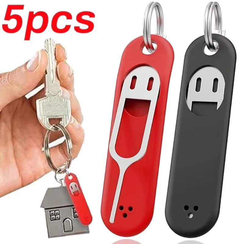 

Anti Lost Sim Card Pin with Silicone Needle Tray For iPhone Samsung LG Universal SD Sim Card Remover Card Eject Tool Keyring New