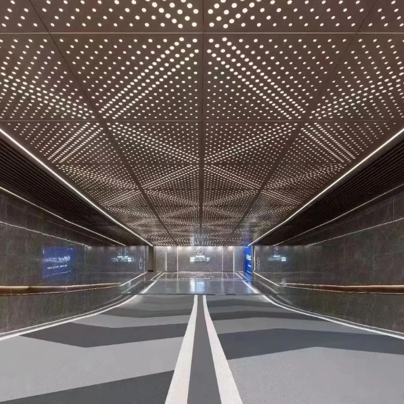 

Star top ceiling, aluminum gusset, aluminum veneer, aluminum plate fluorocarbon paint roof, punched arc hollow