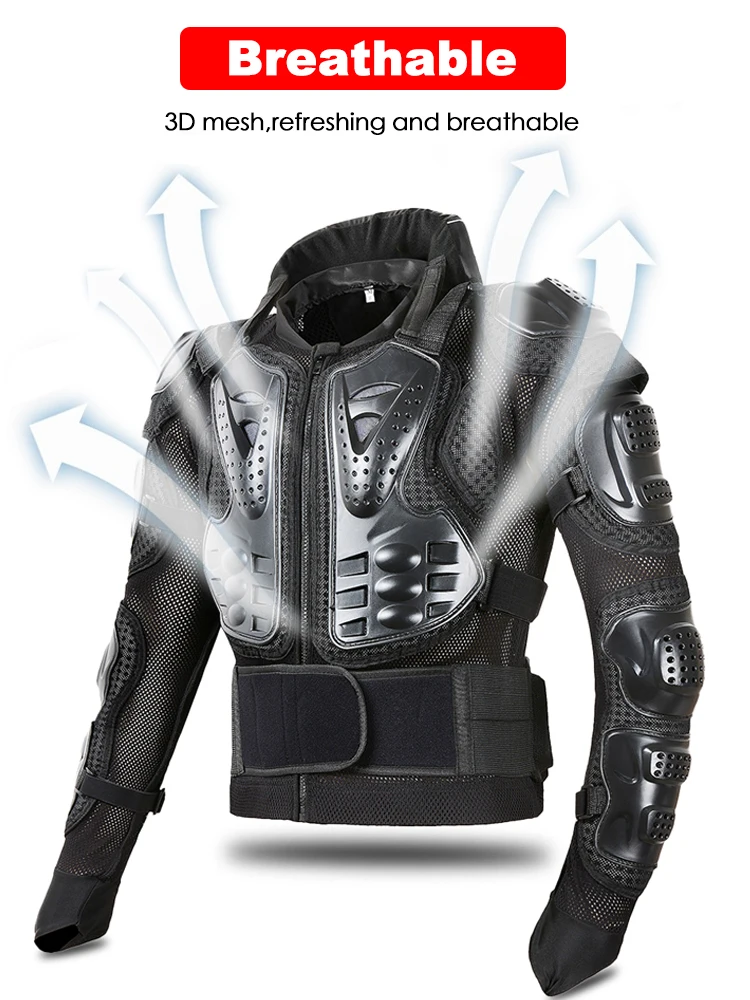 VEMAR-Chaqueta de motocicleta de cuerpo completo para hombre, Protector de pecho y espalda, armadura corporal de Moto, chaqueta de carreras de