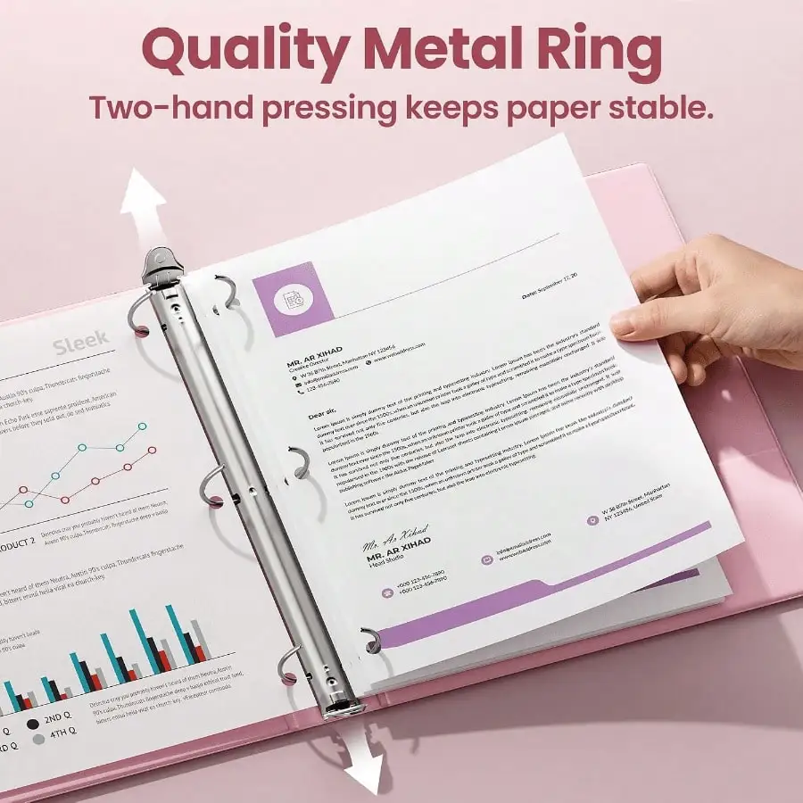 3 Ring Binder 1 Inch Pink 1 Pack, Holds 175 Sheets Of Letter Paper, Clear View 1