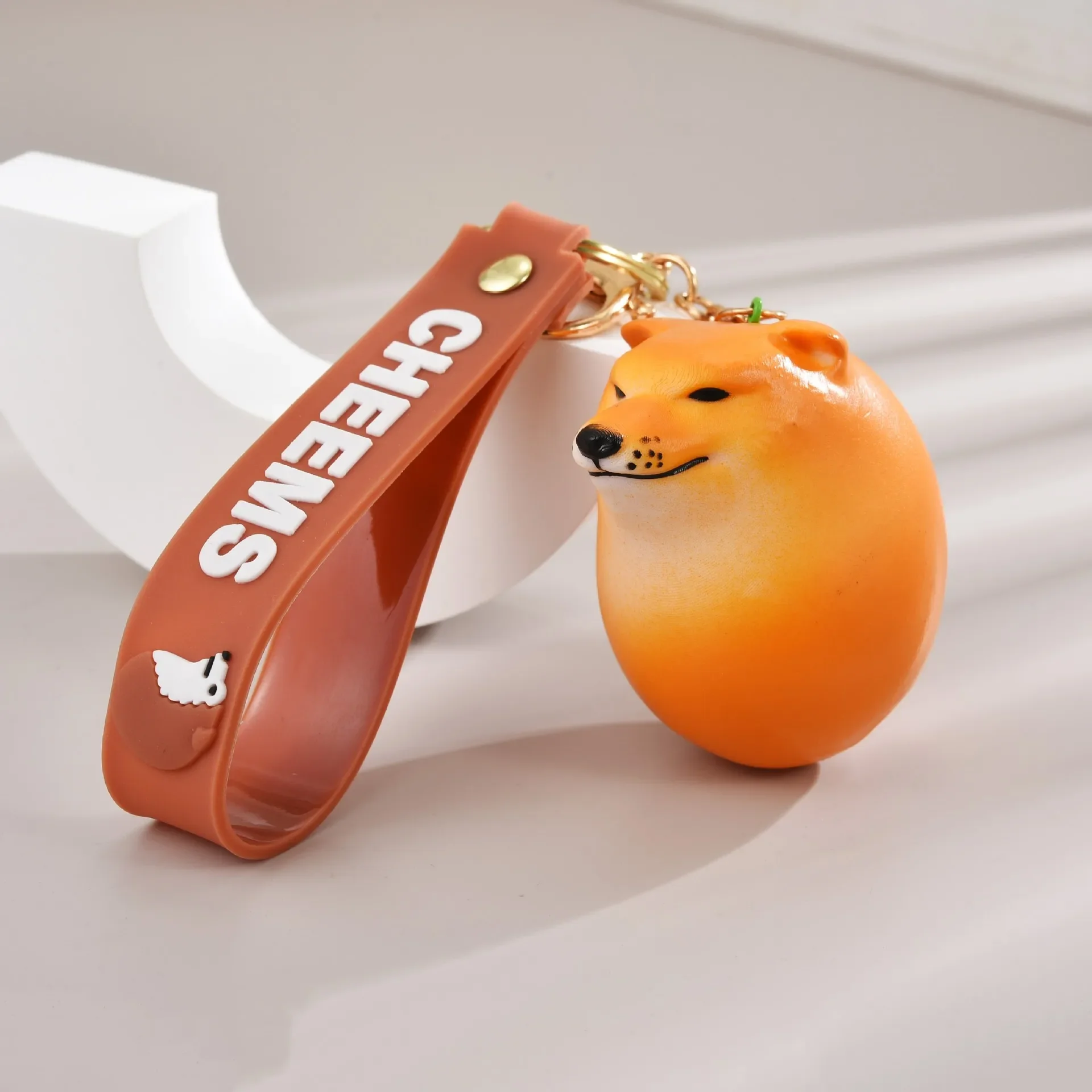 Cheems Dog Egg Keychain New Shiba Inu Creative Cute Dog Decoration Toy Keychain Car Phone Bag Pendant Gift Ornament Llaveros 키링