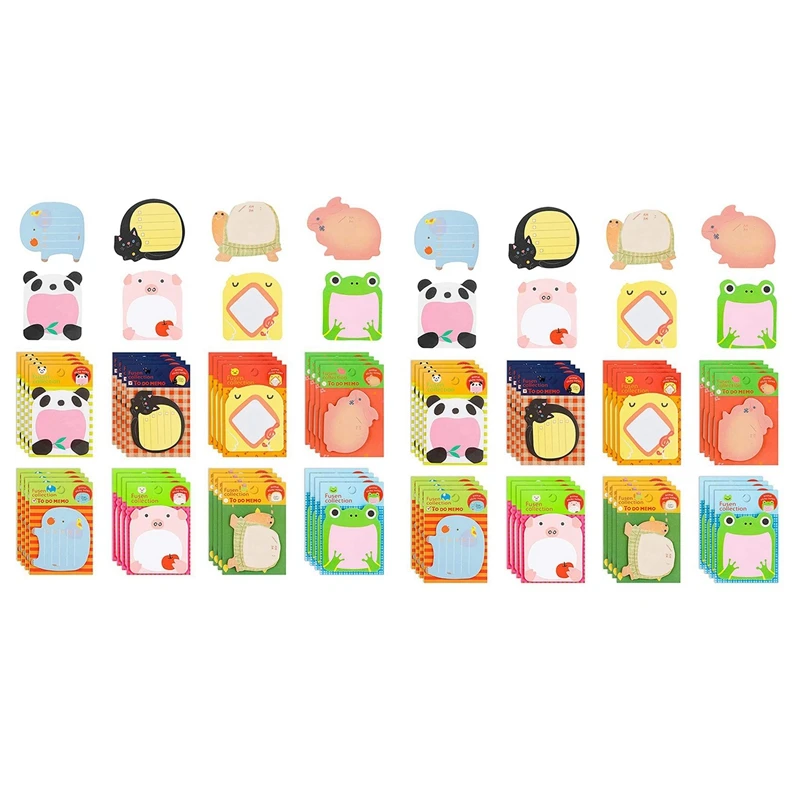 

Cute Sticky Notes 1280 Sheets (64 Pieces) Mini Animal Sticky Notes Set Funny Self Adhesive Memo Pad Colourful