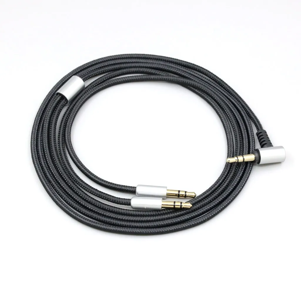 100pcs Black OFC Dual 3.5mm plug Headphone Earphone Headset cable 1.25m  LN008360