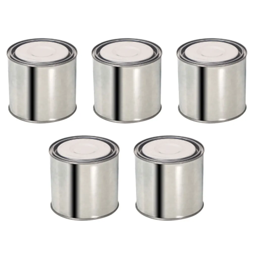 

5Pcs Round Metal Paint Can Sturdy Tinplate Pigment Storage Container Durable Empty Painting Bucket