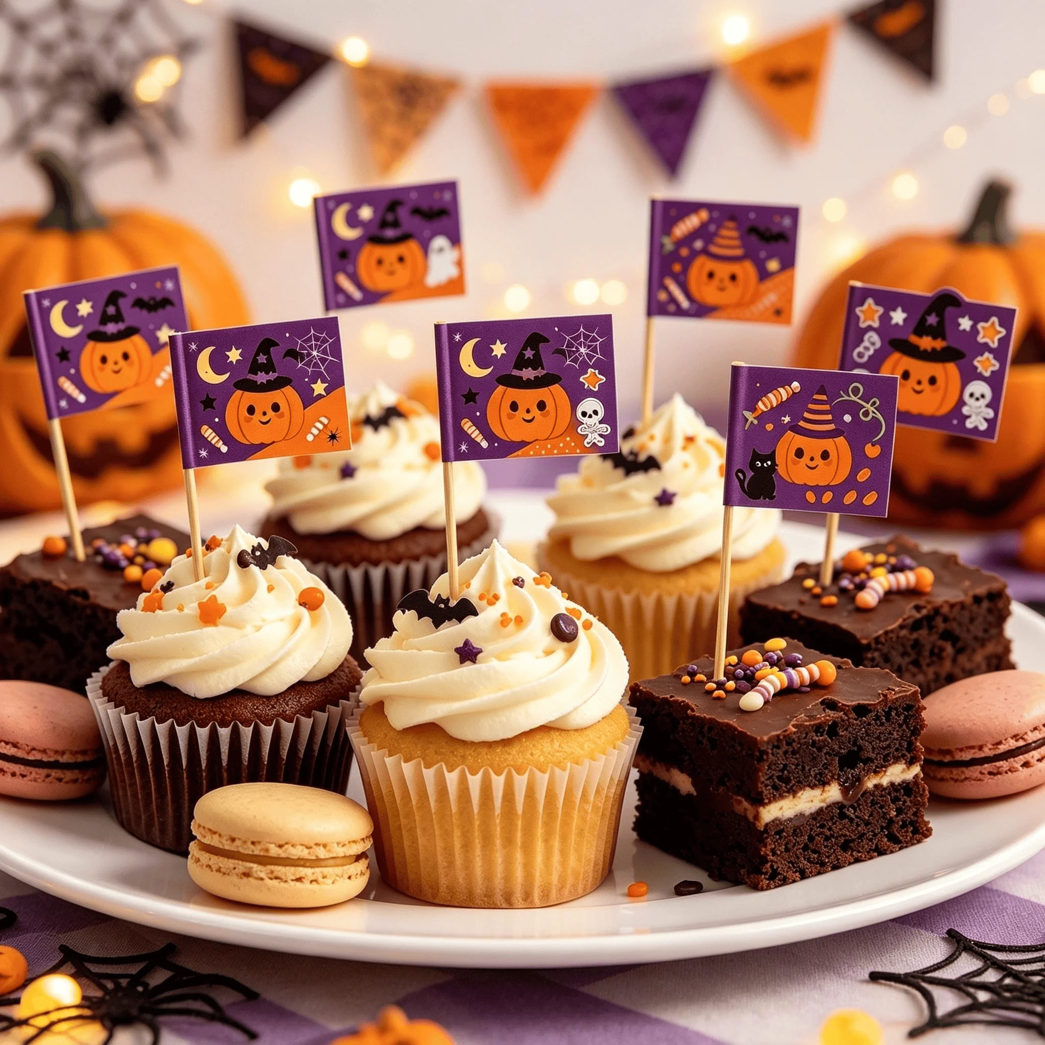 200PCs Food Decoration Toothpick Flag Cocktail Cupcake Cake Drink Festival Party Flag Picks for Halloween