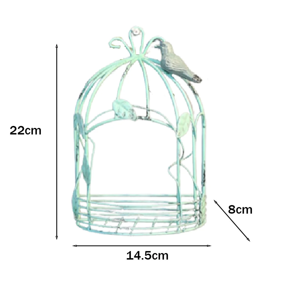 

A96Q-Vintage Country Wall Hanging Wire Iron Half Bird Cage Flower Pot Garden Decoration Retro Birdcage Storage Rack Pot C