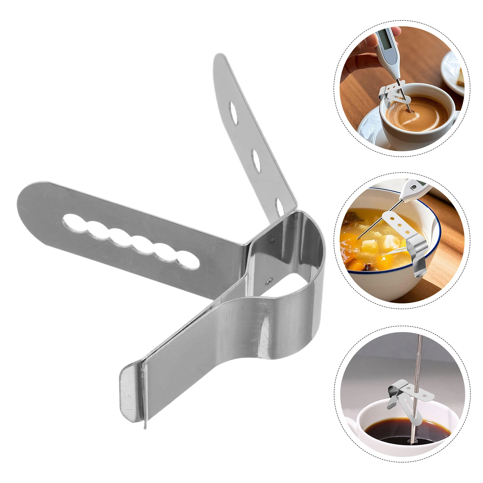 

Зажим для зонда термометра из нержавеющей стали, держатель для пищевого термометра, зажим для барбекю, гриля, зажим для зонда температуры для приготовления пищи