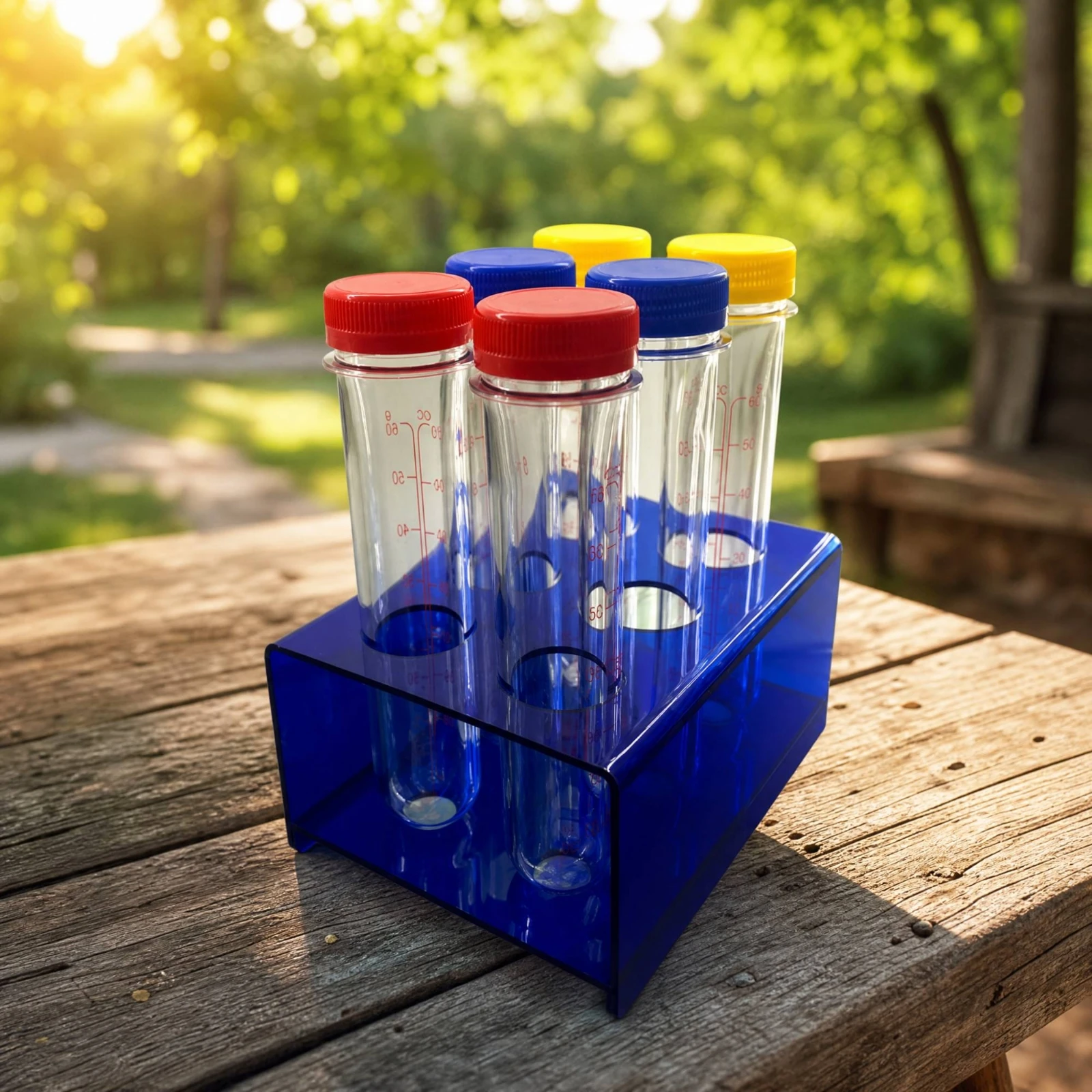 6 Pieces Test Tubes with Caps Long-Lasting 100 Ml Graduated Test Tube with Screw Cap and Stand Large Sturdy for Children