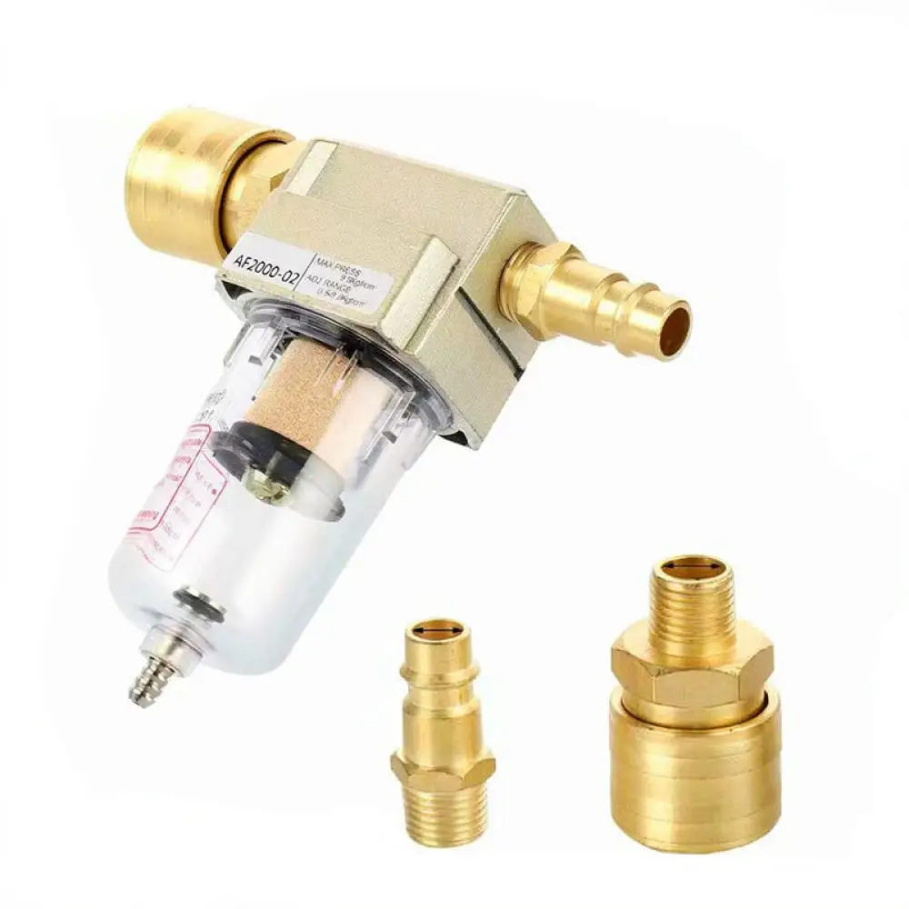 Compressed Air Filter Oil Water Separator AF2000 With Brass Fittings Moisture Trap For Pneumatic Tools Maintenance Kit