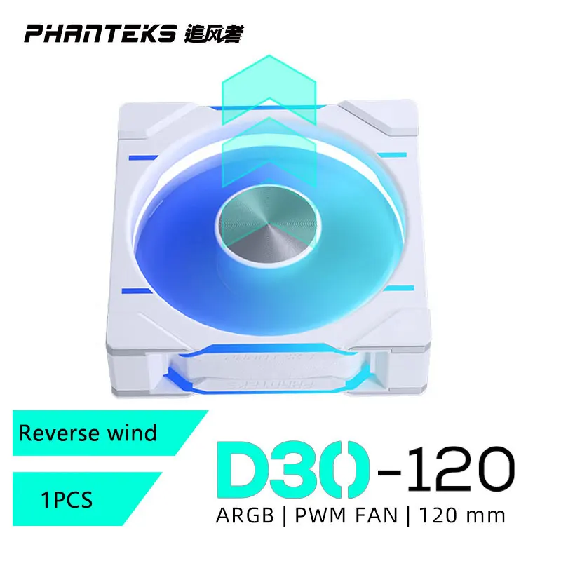phanteks d30 120mmリバースファン 3個セット Phanteks D30-120 D-RGB Fan