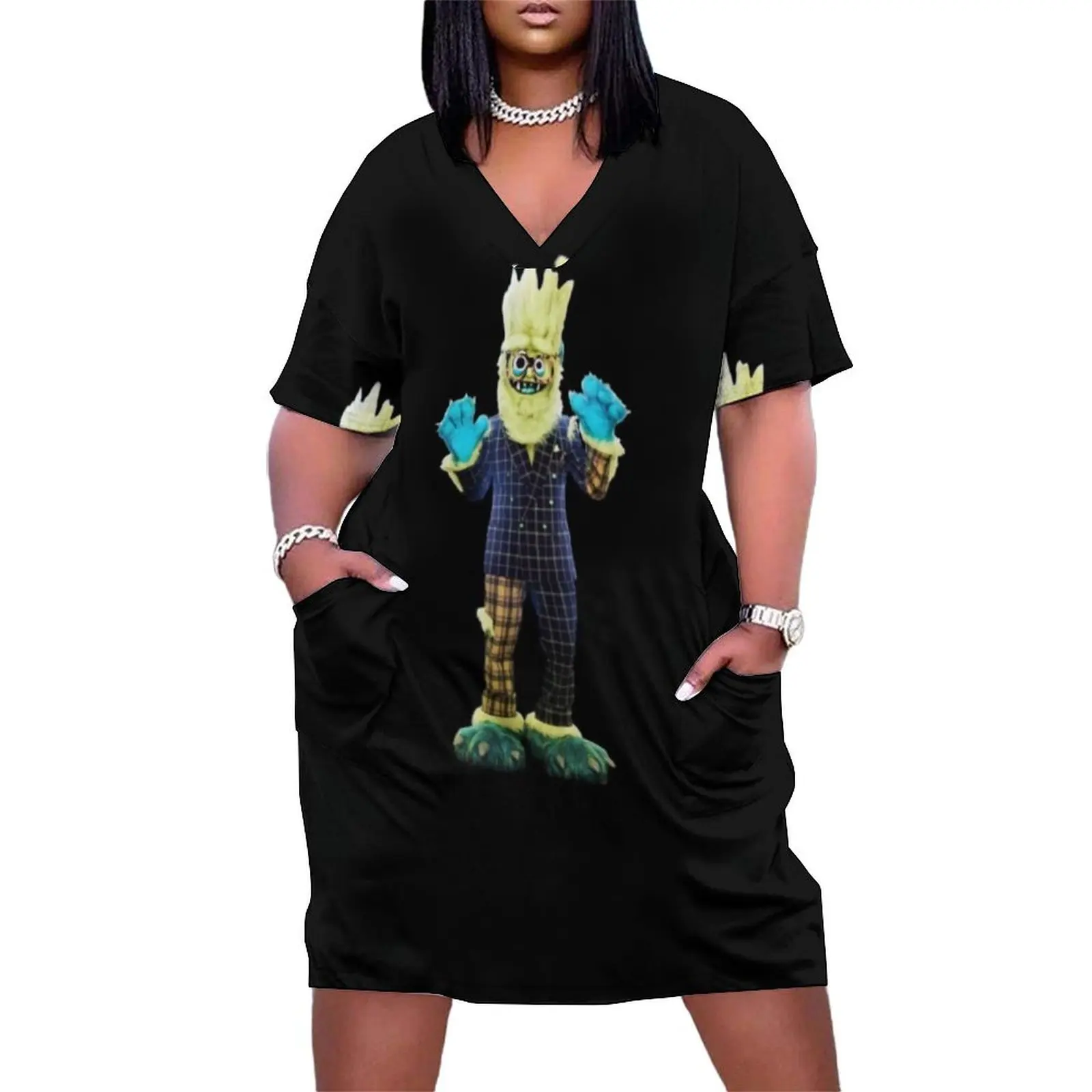 Masked Singer US Season 2 Costume - Thingamajig Loose Pocket Dress Summer skirt women long dresses women