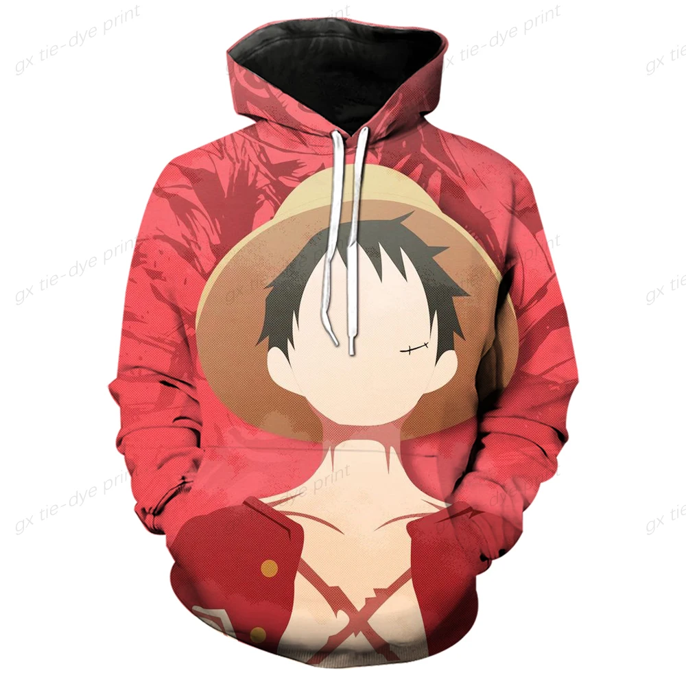 2 To 14 Years Kids Hoodies One Piece 3D Print Hoodie Sweatshirt Boys Girls Anime Cartoon Jacket Children Clothes