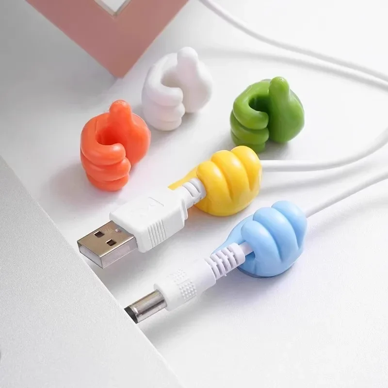 1/4/20/50pcs Creative Thumb Multifunctional Adhesive Hook Cable Manager Data Cable Little Finger Hook Storage Finger Holder