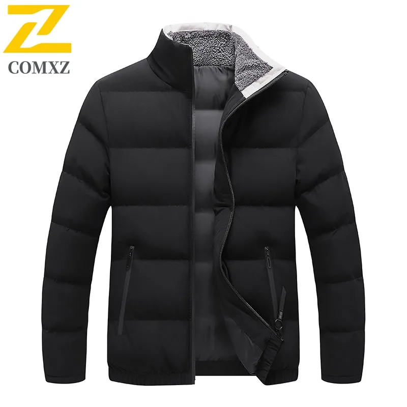 

COMXZ Мужская зимняя хлопковая куртка с воротником-стойкой, удобное теплое хлопковое пальто для офиса и путешествий, легкая парка в городском стиле