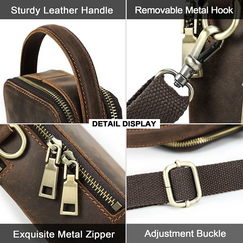 Genuine Leather Men Small Shoulder Bag for Phone Vintage Casual Crossbody Bags Mini Messenger Handbag Male Satchel Purse Engrave