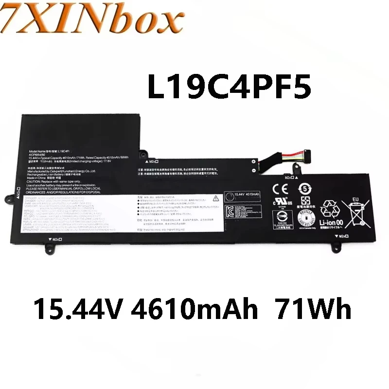 7XINbox L19C4PF5 15.44V 4610mAh  71Wh Laptop Battery for Lenovo Yoga Slim 7-15IIL L19M4PF5 5B10W65278 5B10W65281 series