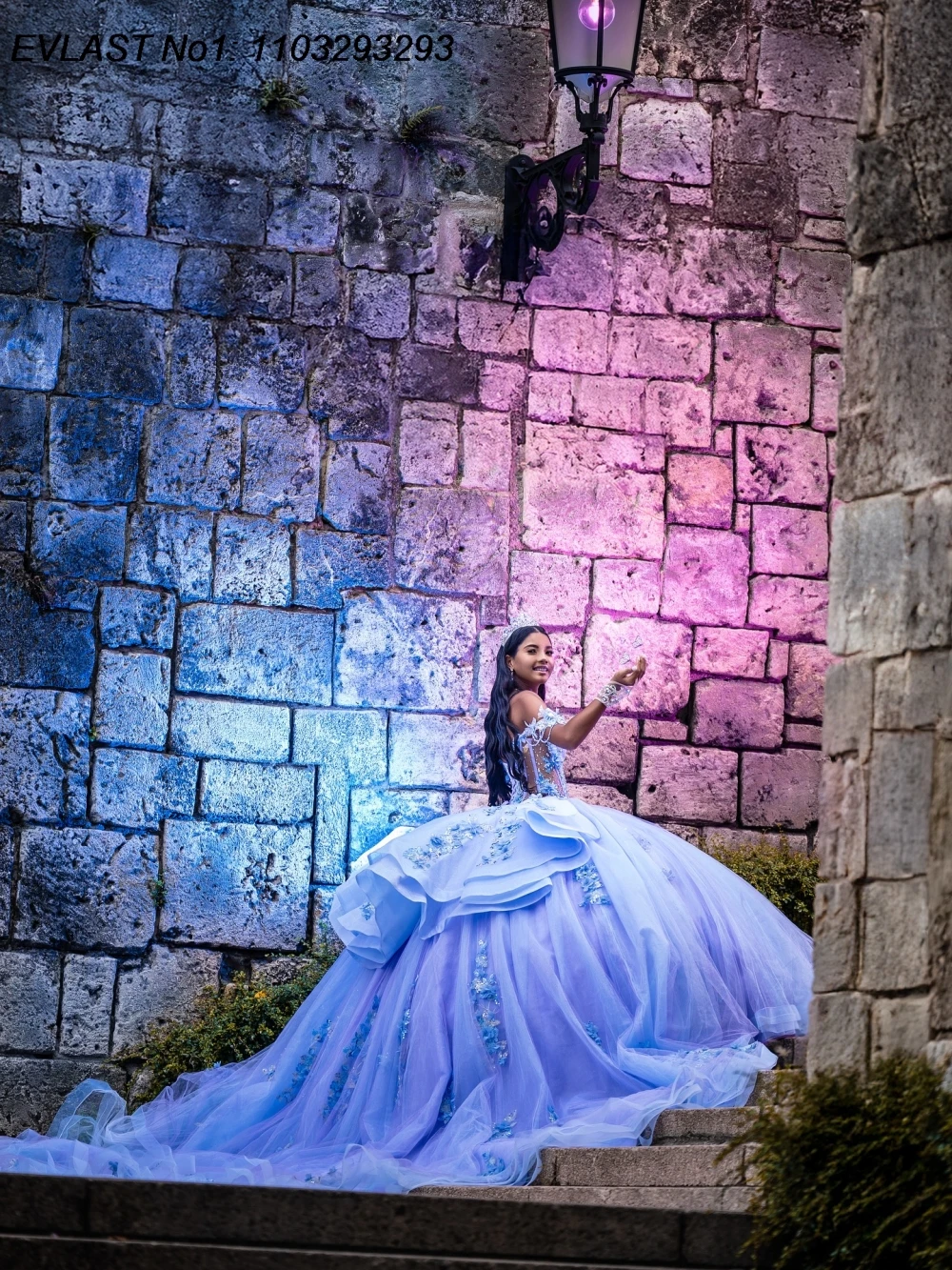 EVLAST Customized 2026 Lilac Ball Gown Quinceanera Dress Applique Crystal Beaded Tiered Sweet 16 Vestidos De 15 Anos E1QN359