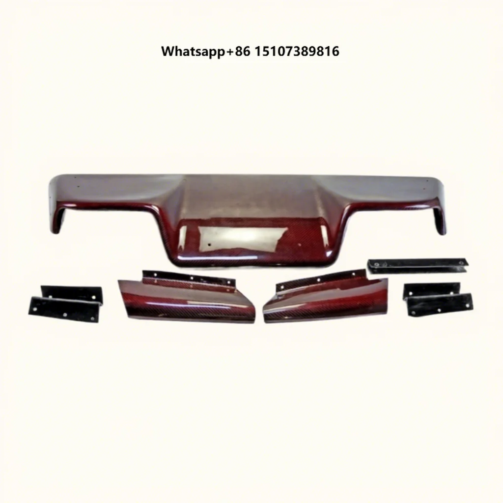 For Fairlady Carbon Fiber (RED Color) 03-08 Z33 350z Infiniti G35 Coupe 2D JDM TS Style Rear Diffuser 6Pcs (with Fitting)