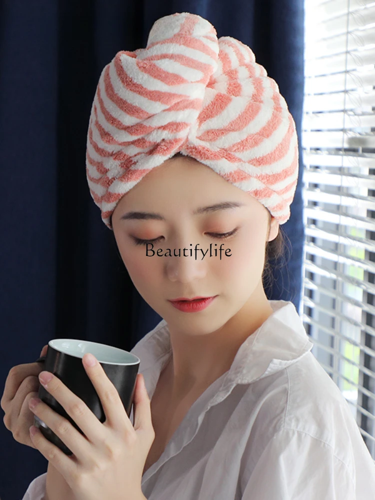 Hair-Drying Cap Women's Long Hair Wash Headcloth Absorbent Quick-Drying Towel Head Wiping Hair Drying Towel Thickened Shower Cap