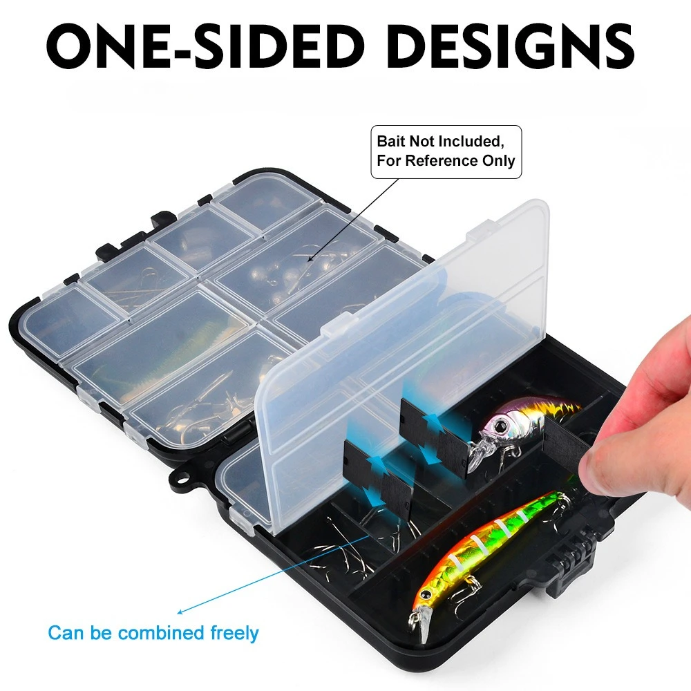 

MINI Lure Tackle Box Plastic Bait Storage Double Sided PP Fishing Tool Case Wholesale
