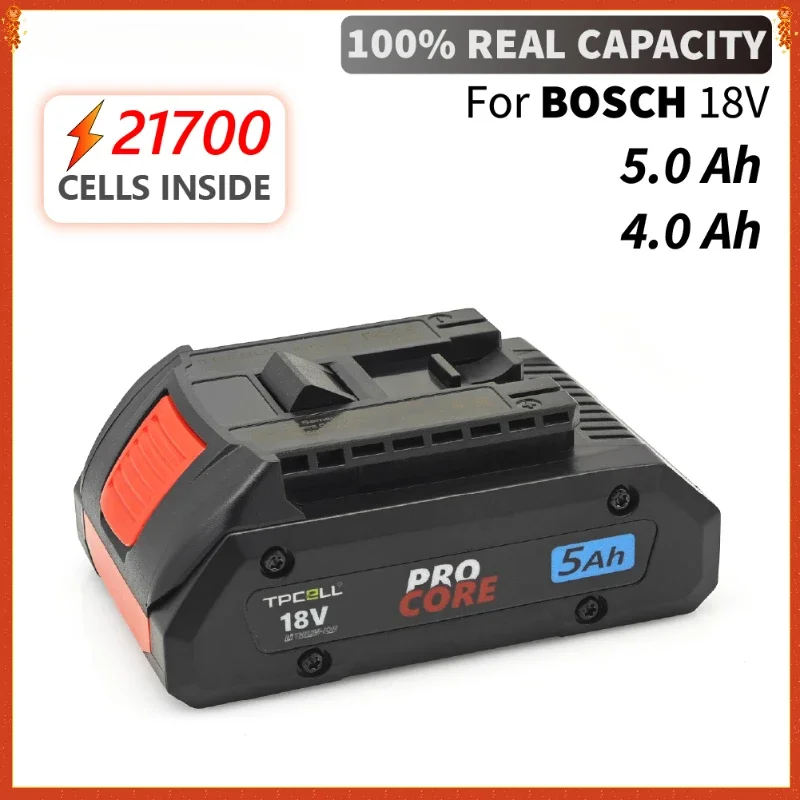 

4AH/5AH for BOSCH Professional 18V 21700 Battery ProCORE 18V Li-ion Replacement for BAT609 BAT618 Rechargeable Batteries