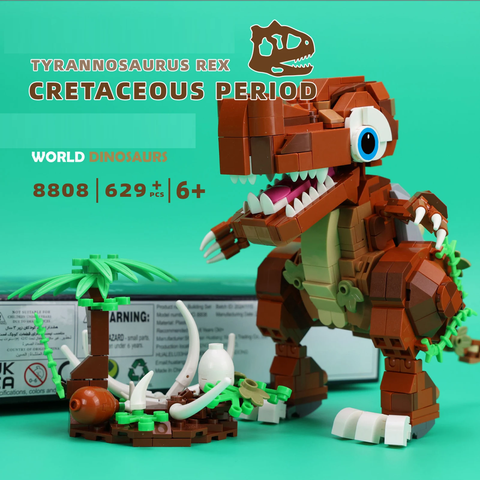 MOC T-Rex Modell Bausteine Kit Prähistorischer Planet Dinosaurier Jurassic World Kompatibles Set STEM Pädagogisches Ziegel Spielzeug Geschenk