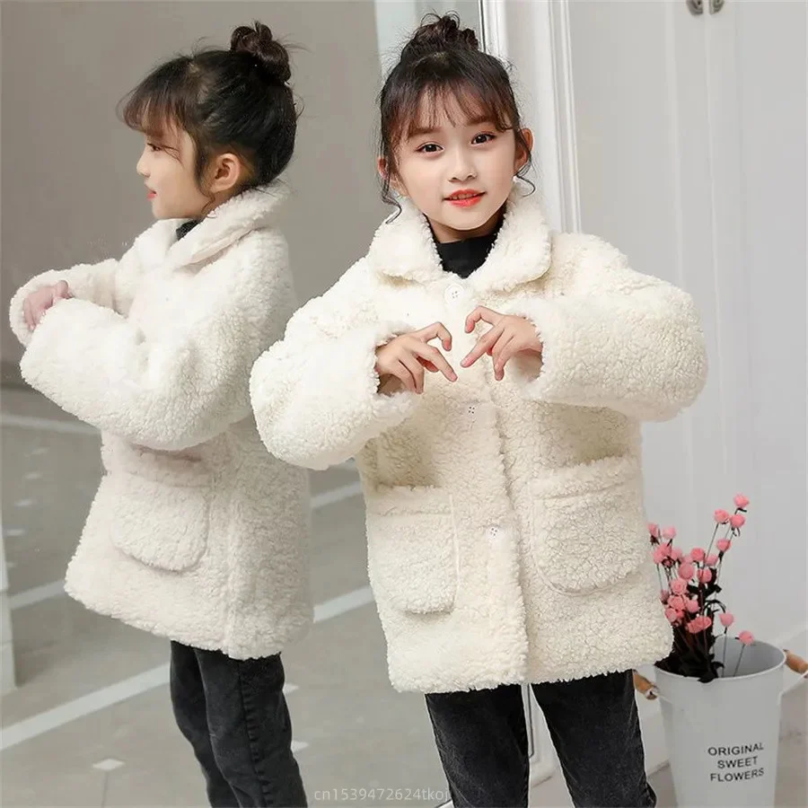 Manteau chaud en laine d'agneau pour enfants, veste d'hiver pour enfants, laine optique en velours, Combparkas en coton, sourire pour filles et garçons, bébé