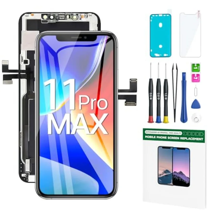 

Комплект для замены экрана iPhone 11 Pro Max, 6,5-дюймовый ЖК-дисплей, 3D-сенсорный дигитайзер Full HD, полная сборка, ремонтные комплекты, водонепроницаемая рамка