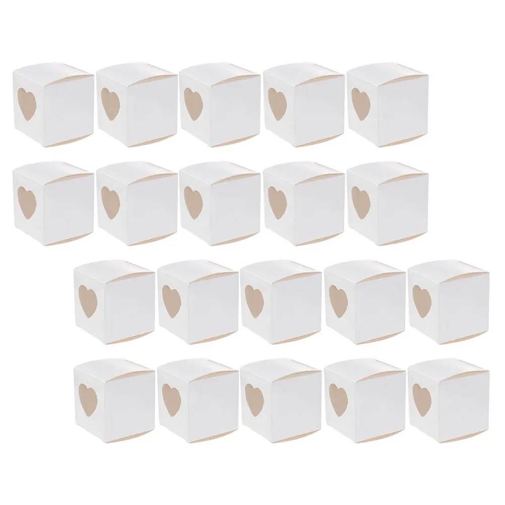 20 stuks hartvormige taartdozen mini individuele papieren cupcake dozen bruiloft dessert snoep verpakking kleine snoep container