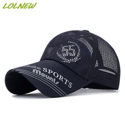 Summer Men's Mesh Baseball Cap Breathable Summer Caps Dad Hat Outdoor Fishing Hats Bone Gorras Snapback Trucker Cap