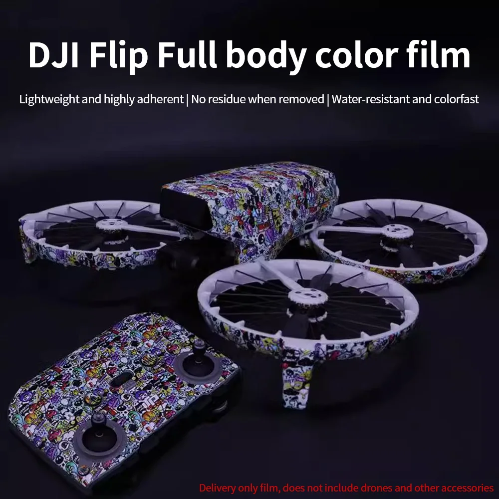 Adequado para dji flip multi-cor padrão legal adesivo película protetora tudo incluído multi-cor padrão legal drone acessórios