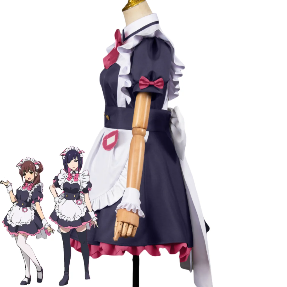 Anime Akiba Maid War Wahira Nagomi Mannen Ranko Cosplay Costume Maid Dress Lolita Skirt Wig Woman Lovely Birthday Party Suit