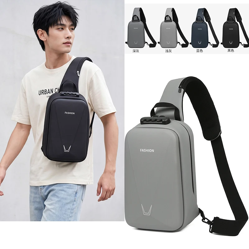 Anti-theft Combination Lock Chest Packs Travel Storage Crossbody Bag Fashion Business Chest Bags Solid Color Shoulder Bags Purse
