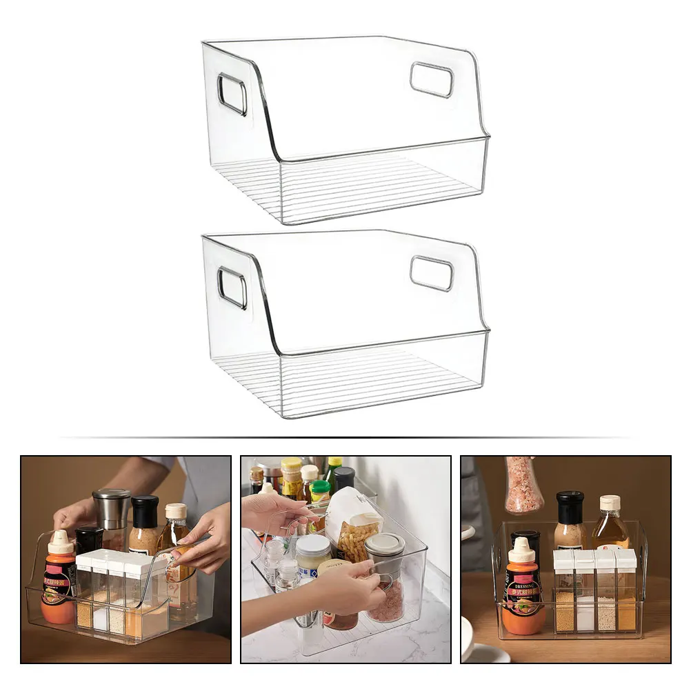 

2pcs Kitchen Storage Box Large Capacity Transparent Fridge Food Holder For Fruits Vegetables Organizer Multi-Functional Fresh