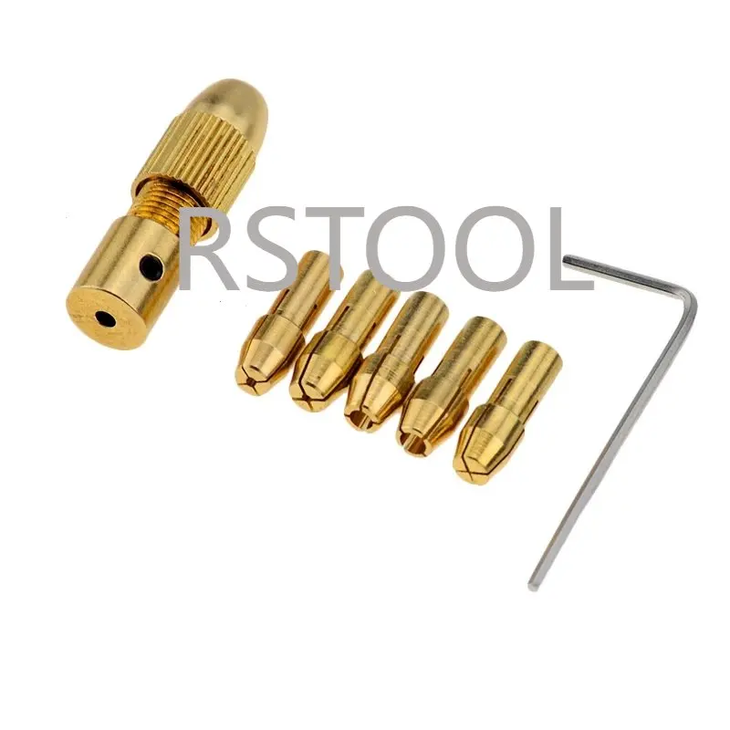 0.5mm-3.0mm  6pcs/set Electric Motor Shaft Mini Drill Chuck Fixture Small To Drill Bit Micro Chuck Fixing Device