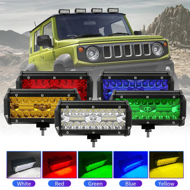 

7 inch LED Light Bar 4x4 Offroad Spot Flood Combo 120W 12V 80V LED Driving Fog Work Lamp for ATV Truck Boat Auto Accessories
