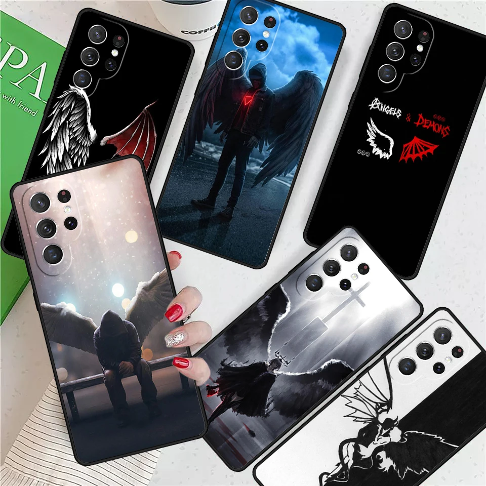 

Чехол Devil Angel для Samsung Galaxy S24 Ultra S21 S22 S8 S9 S10E Note 10 20 Plus FE S23