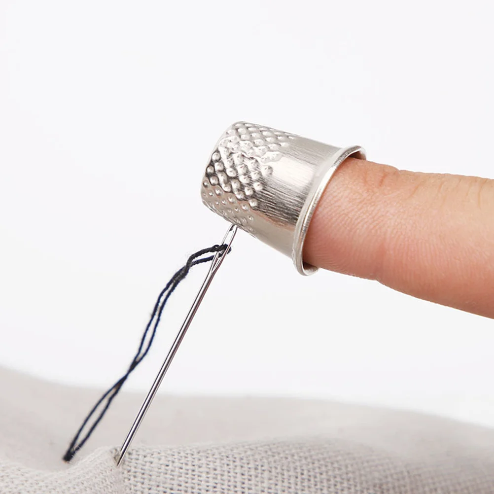 

50Pcs Metal Thimble Silver Finger Protectors Vintage Sewing Needle Shield Essential for Quilting Needlework DIY Craft