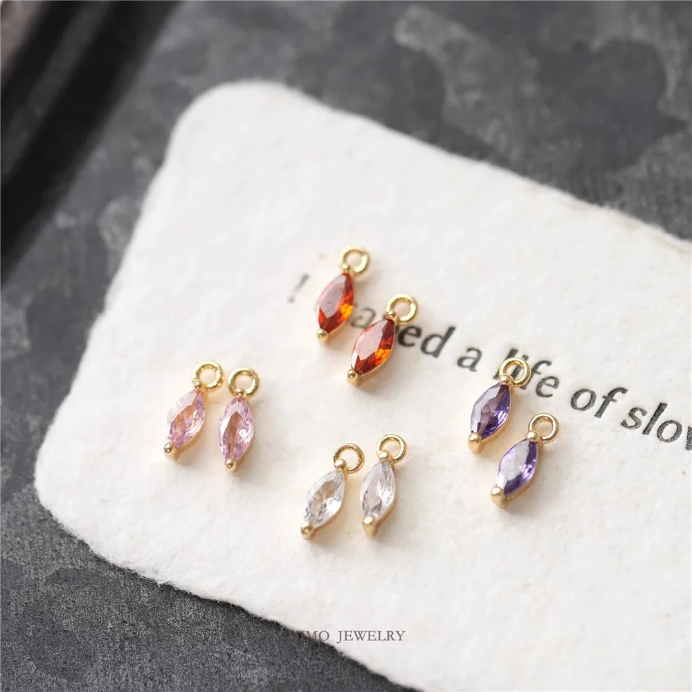 

1PCS 9.6x3mm Copper-plated Real Gold Multi-color Versatile Mini Horse Eye Pendant DIY Handmade Accessory
