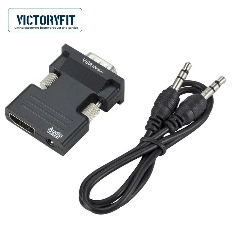 HDMI-kompatibler Buchse auf VGA-Stecker-Adapter mit Audio-Ausgang für PC-Computer, Desktop/Laptop,