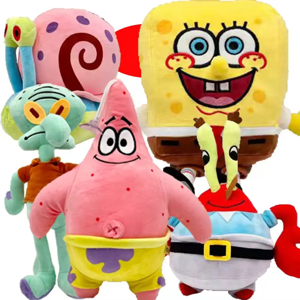 

10pcs Anime Spongebobs plush toy Squarepants Patrick Star Squidward Eugene Krabs Gary Kawaii Stuffed Plush Toys Birthday Gift