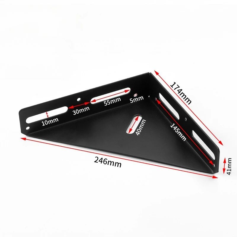 

2PCS Heavy Duty Large Iron Black Angle Bracket Metal Triangular Wooden Shelf Support Corner Brace for Cabinet Furniture Fixing