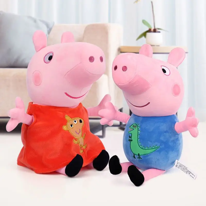 Hot Sale Peppa Pig Plush Toys George Pig Daddy Pig Mom George Dinosaur Family Pig Soft Plush Toys Kid\'s Gifts Can Be Sent Away