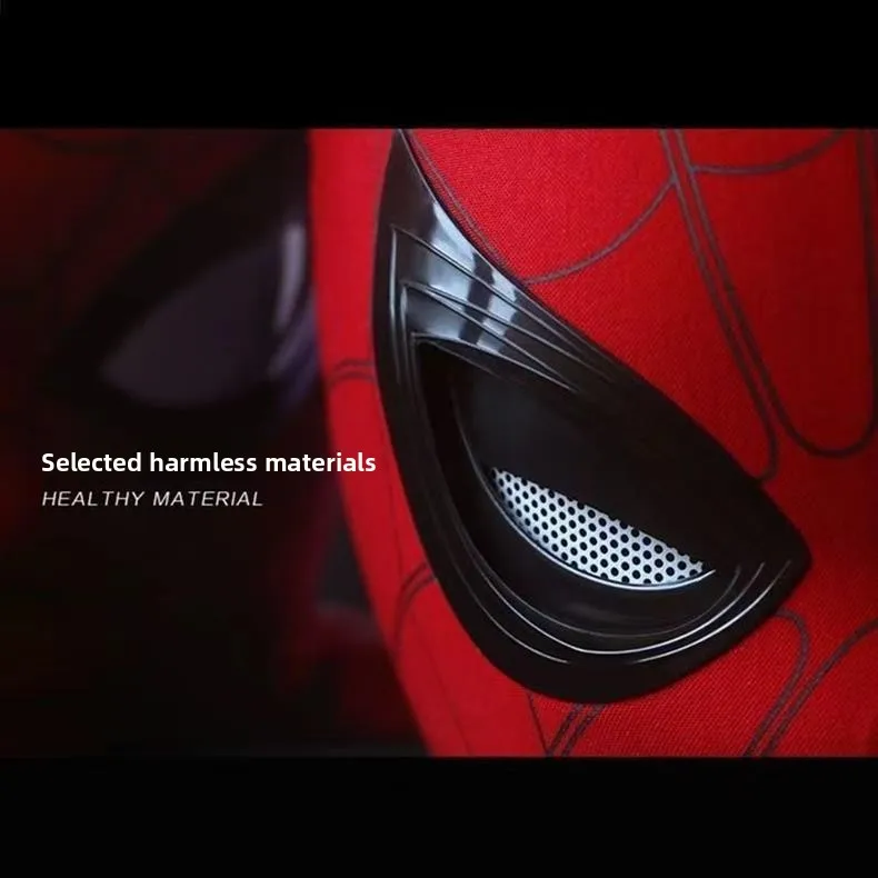 Auf Lager: Miles Spider-Man 1:1 Maßstab Elektronische Maske mit Beweglichem Ring-Controller, Cosplay-Spielzeug, Geschenk für Jungen – Detail 6